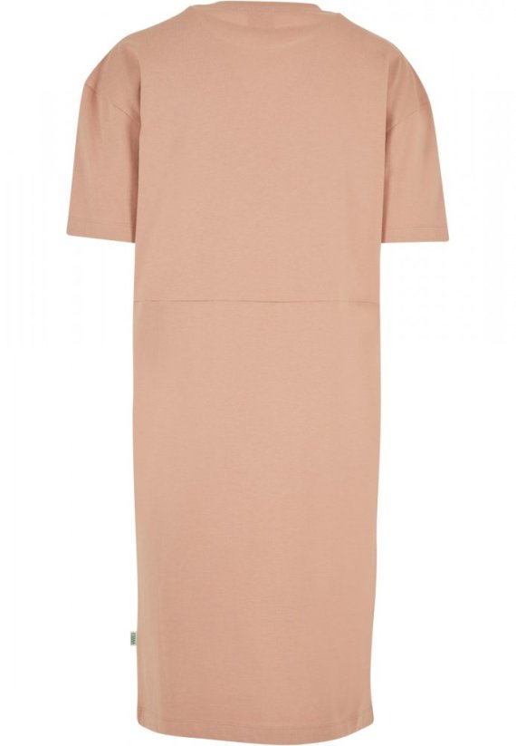 Dámské šaty Urban Classics Organic Oversized Slit Tee Dress amber