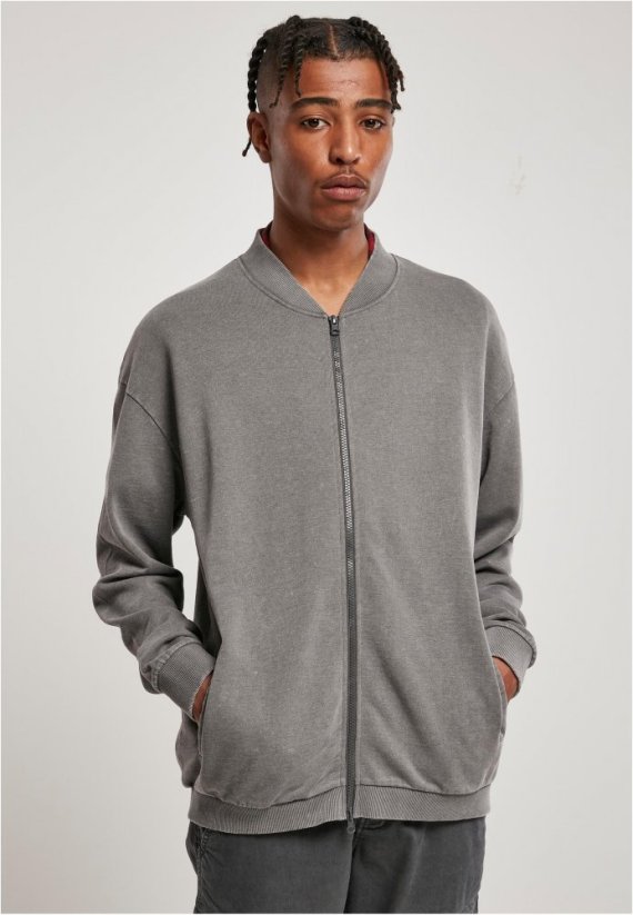 Pánská bomber mikina Urban Classics Washed Sweat - šedá