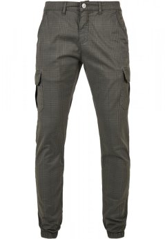 AOP Glencheck Cargo Jog Pants - darkgrey