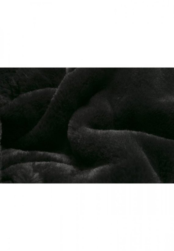 Dámský kabát Urban Classics Hooded Teddy - černý