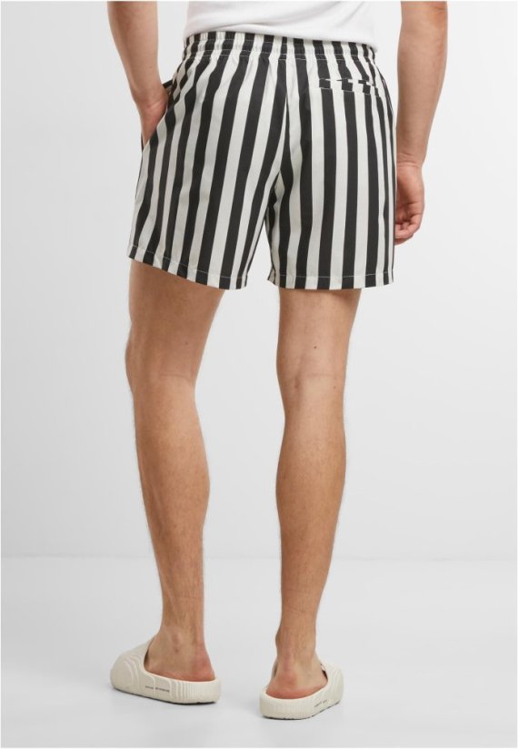 Striped Seersucker Swim Shorts black/offwhite XL - black/offwhite