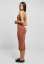 Ladies Midi Rib Knit Crossed Back Dress - terracotta