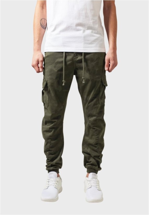 Camo Cargo Jogging Pants - olive camo