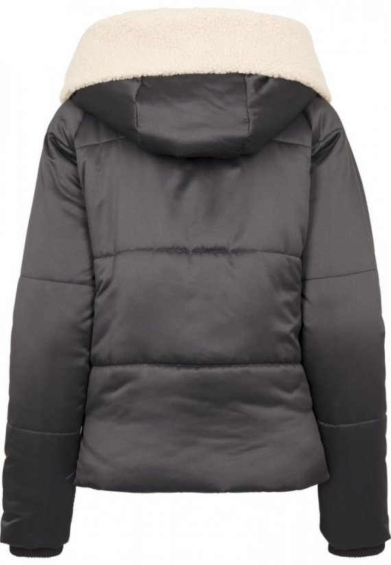 Ladies Sherpa Hooded Jacket - blk/darksand