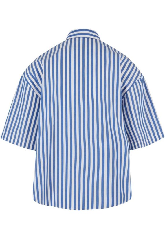 Striped Short Sleeve Summer Shirt white/blue M