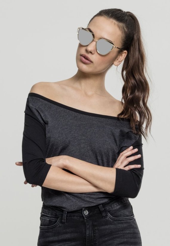 Tričko Urban Classics Ladies 3/4 Contrast Raglan Tee - charcoal/black