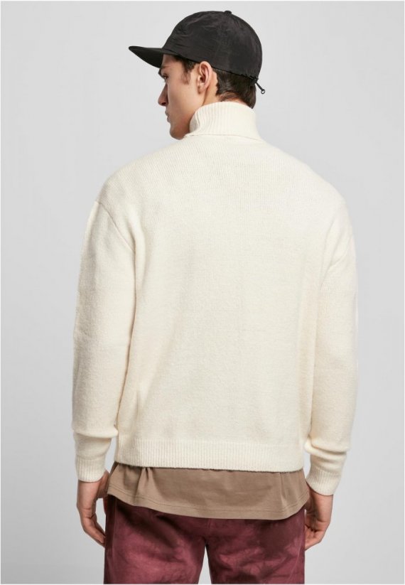 Bílý pánský svetr Urban Classics Oversized Roll Neck Sweater