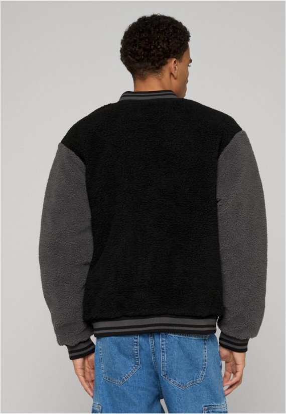 Teddy College Jacket darktaupe L - black