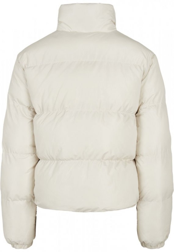 Ladies Short Peached Puffer Jacket - whitesand
