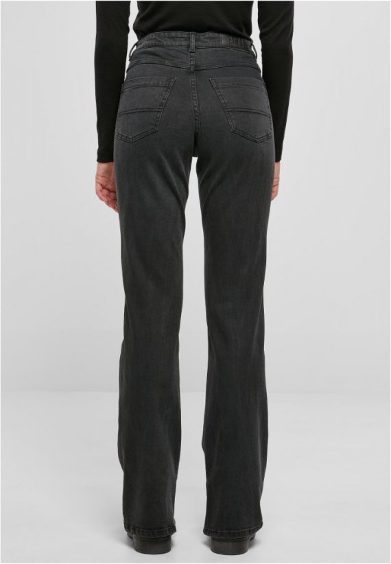 Tmavé dámské džíny Urban Classics Highwaist Straight Slit