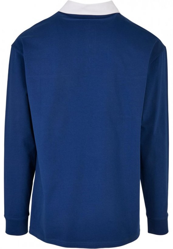 Modré pánske tričko s dlhým rukávom Urban Classics Oversized Rugby Longsleeve