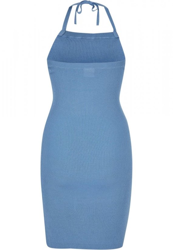 Ladies Rib Knit Neckholder Dress - horizonblue