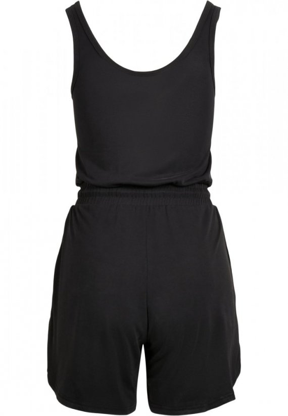 Ladies Short Sleevless Modal Jumpsuit - black