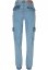 Ladies Organic Stretch Denim Cargo Pants - clearblue bleached