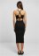 Ladies Midi Rib Knit Crossed Back Dress - black