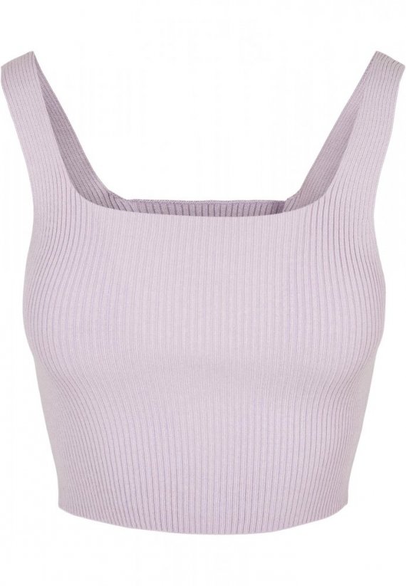 Ladies Cropped Knit Top - lilac