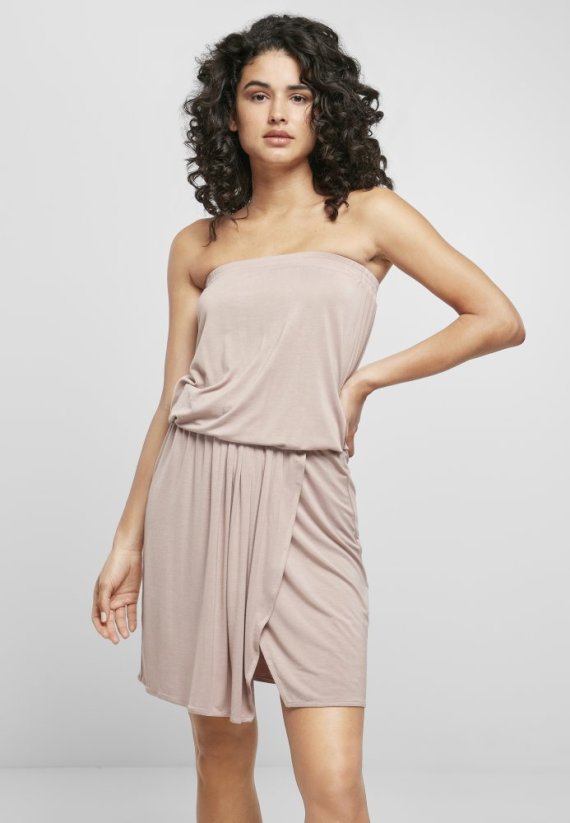 Ladies Viscose Short Bandeau Dress - duskrose