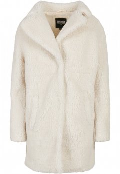 Dámsky kabát Urban Classics Ladies Oversized Sherpa Coat - biely