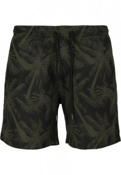 Męskie szorty kąpielowe Urban Classics Pattern Swim Shorts - palm/olive