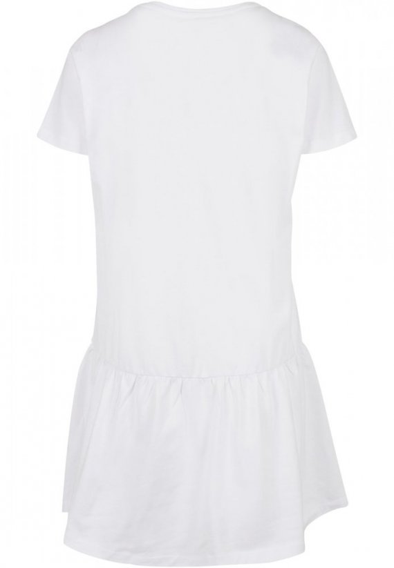 Ladies Valance Tee Dress - white