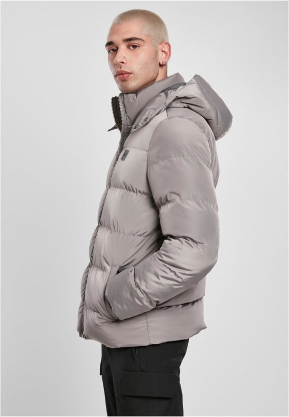 Pánská zimní bunda Urban Classics Hooded Puffer - šedá