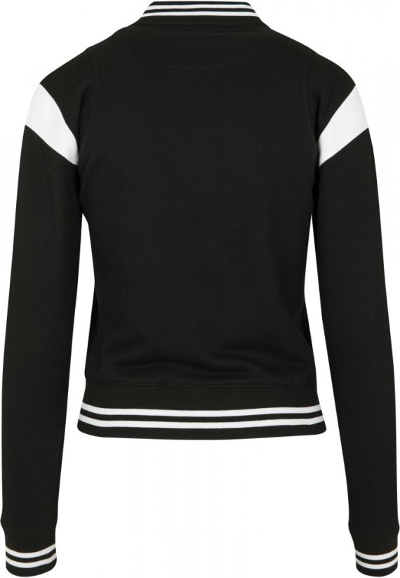 Ladies Inset College Sweat Jacket - blk/wht