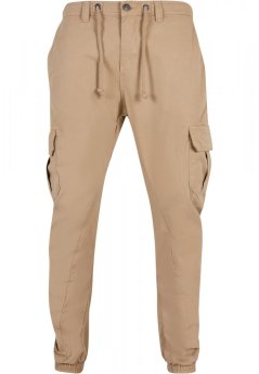 Męskie spodnie Urban Classics Cargo Jogging Pocket — beżowe