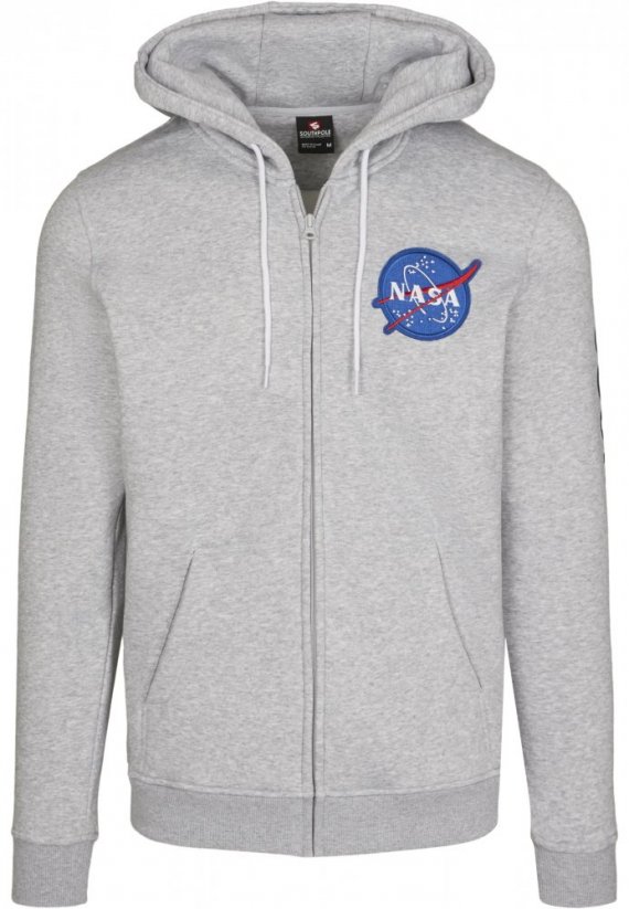 Mikina Southpole NASA Insignia Logo Zip Hoody - heather grey