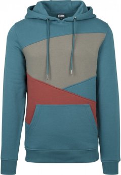 Mikina Urban Classics Zig Zag Hoody - teal/rusty/army green