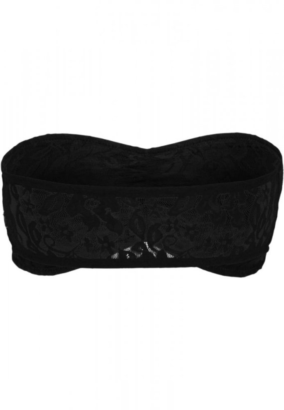 Dámská podprsenka Urban Classics Laces Bandeau - černá
