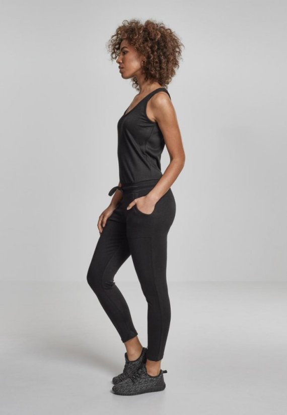 Urban Classics Ladies Melange Jumpsuit - black/black
