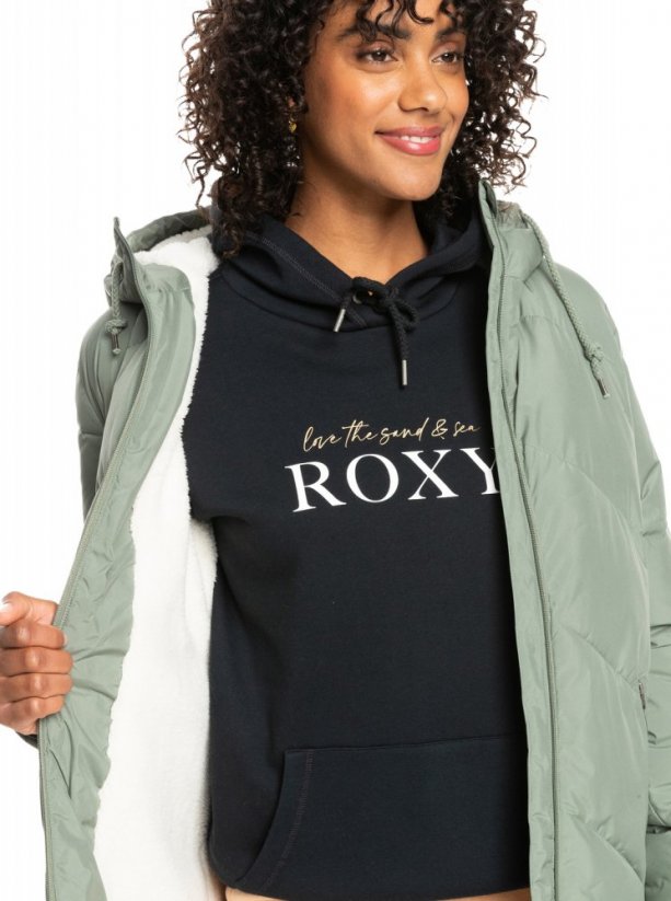 Zelenkavý dámský zimní kabát Roxy Better Weather