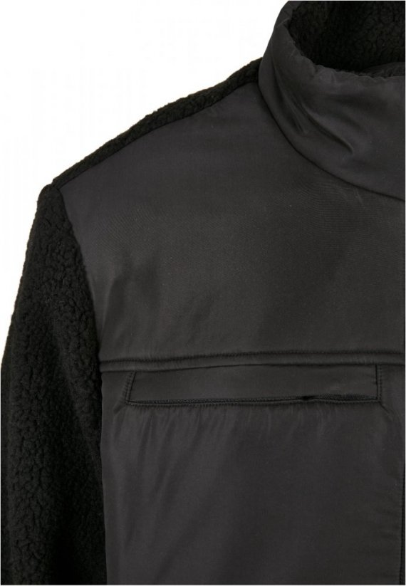 Patched Sherpa Jacket - black