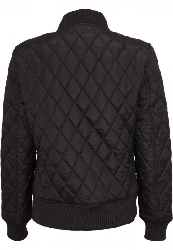 Damska pikowana kurtka bomber Urban Classics Diamond Quilt Nylon - czarna