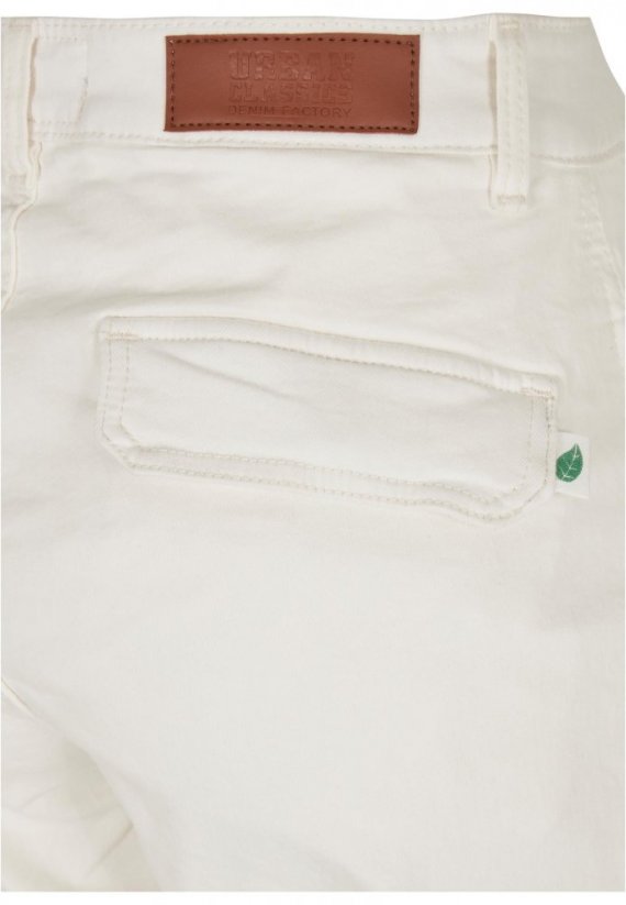 Ladies Organic Stretch Denim Cargo Pants - offwhite raw