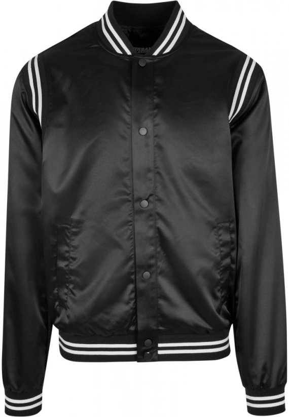 Satin College Jacket - black