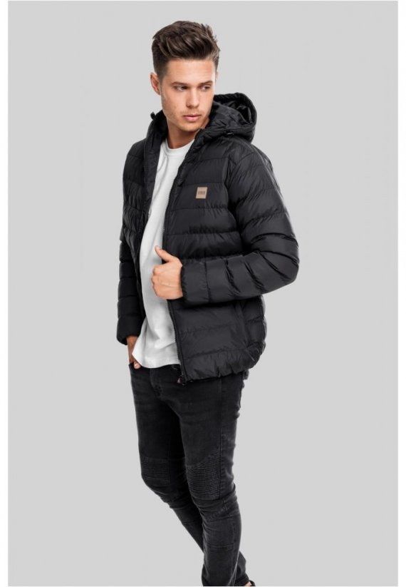 Čierna pánska zimná bunda Urban Classics Basic Bubble Jacket