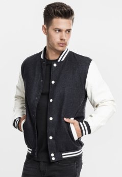 Bunda Urban Classics Oldschool College Jacket - cha/wht