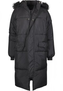Dámský zimní kabát Urban Classics Oversize Faux Fur Puffer - černý