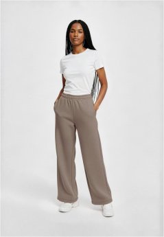 Ladies Fluffy Wideleg Trackpants - deeptaupe