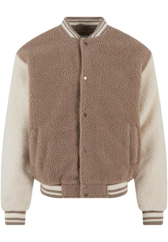 Teddy College Jacket darktaupe L - darktaupe