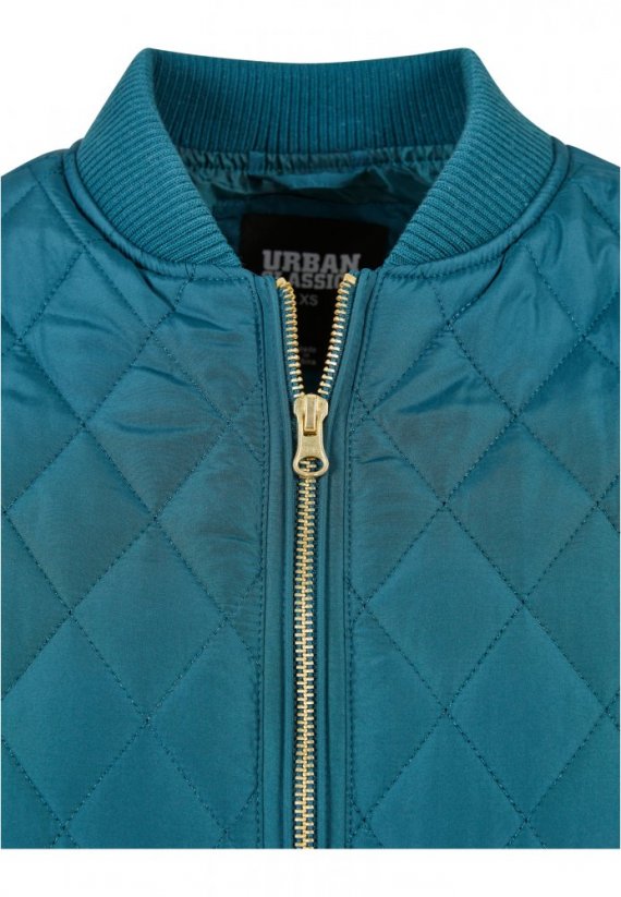 Ladies Diamond Quilt Nylon Jacket - jasper