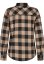 Ladies Turnup Checked Flanell Shirt - black/softtaupe