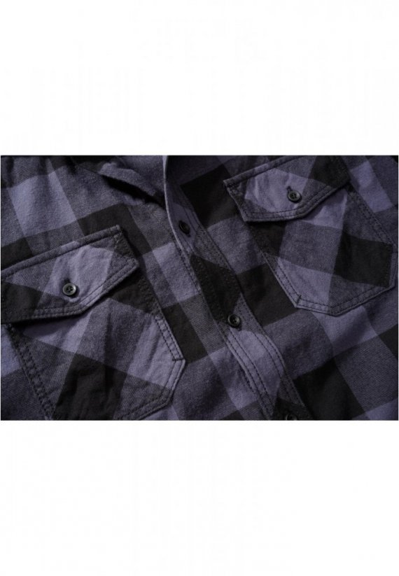 Pánská košile Brandit Checkshirt Halfsleeve - černá, šedá