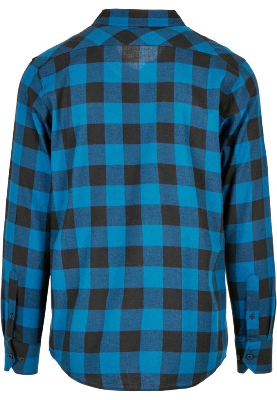 Černo/modrá pánská košile Urban Classics Checked Flanell Shirt