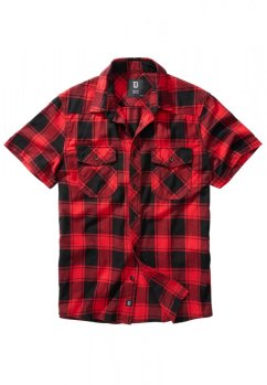 Červeno/černá pánská košile Brandit Checkshirt Halfsleeve