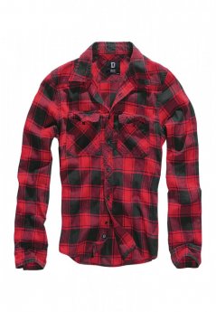 Červená/čierna pánska košeľa Brandit Checked Shirt