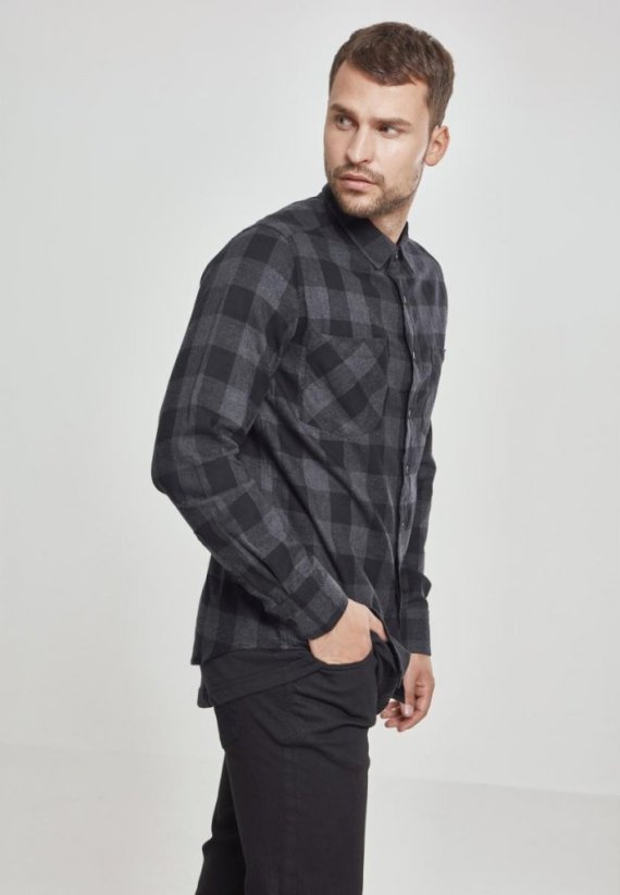 Koszula flanelowa męska Urban Classics - czarno szary