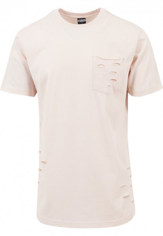 T-shirt Urban Classics Ripped Pocket Tee - pink