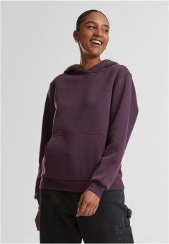 Ladies Fluffy Hoody  - plumpurple